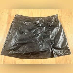 Black Faux Leather Skirt- Size Large